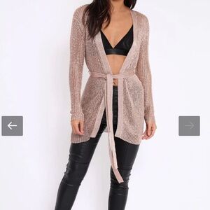 Sorelle UK | Rose gold tie cardigan